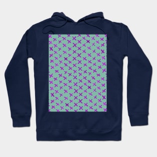 X stitches pattern - purple and green Hoodie